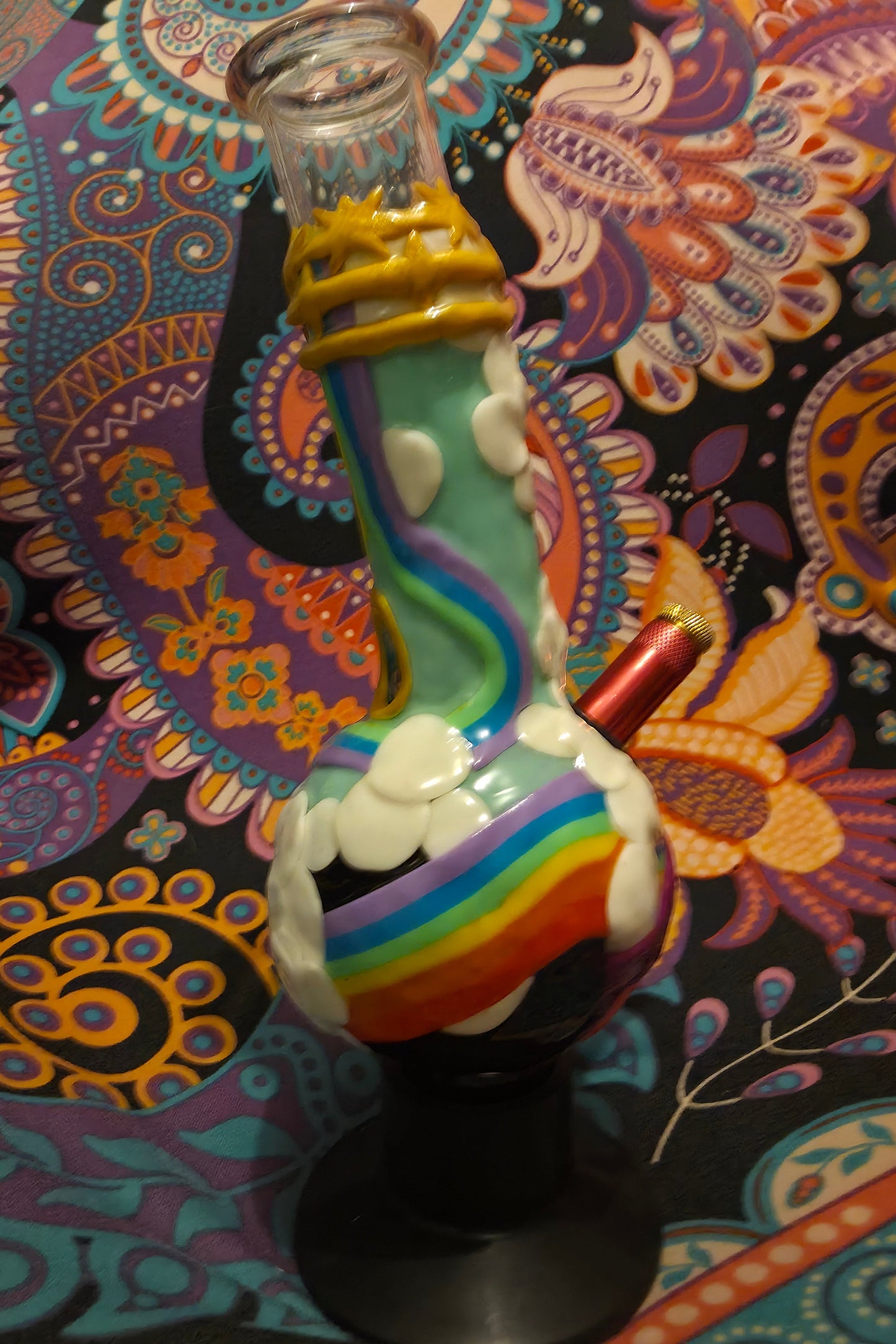 Mario Kart - Rainbow Road Pyrex Glass Bong - 25cm